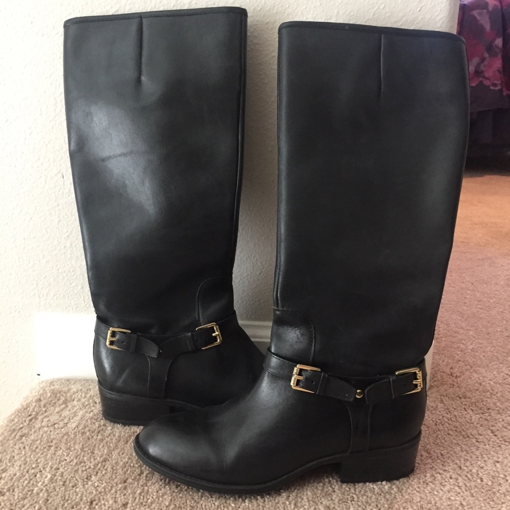 Lauren Ralph Lauren Black Leather Boots